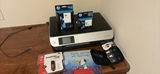 HP Envy 5530 printer with ink cartridges and USB storage devices - thumbnail 1 of 7