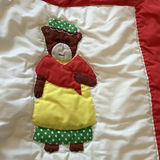 Handmade quilts and decorative pillow with bear appliqué, plus a Playmobil toy box - thumbnail 5 of 9