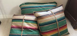 Striped floor cushions with packaged fleece blanket - thumbnail 5 of 5