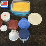 Assorted Kitchen Containers, Funnels, Popcorn Cup, and Glass Tasting Set - thumbnail 3 of 5