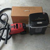 Ativa Paper Shredder, Canister Vacuum Cleaner, and Cardboard CD Tower Box - thumbnail 1 of 5