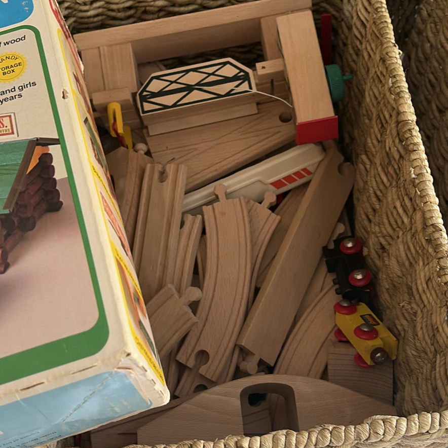 Two Wicker Storage Baskets with Children's Toys - image 5 of 5