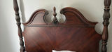 Dark wood four-poster bed with ornate headboard - thumbnail 4 of 7