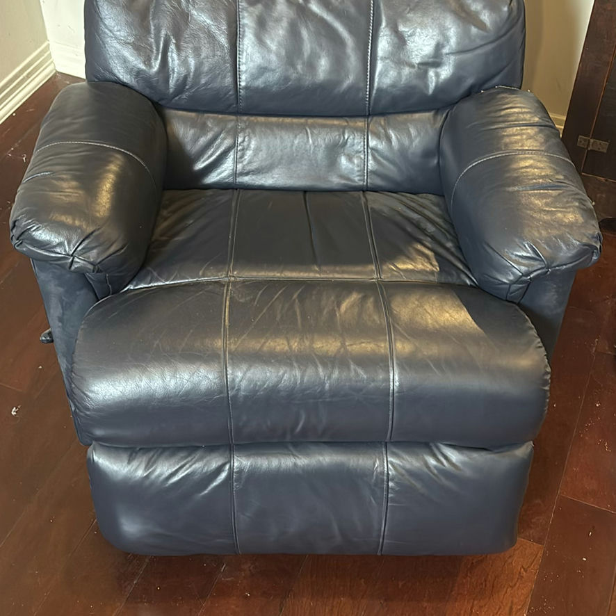 Three-Seat Leather Reclining Sofa - image 8 of 10