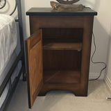 Wagon Wheel Table Lamp and Wooden Cabinet with Horse Artwork - thumbnail 6 of 6