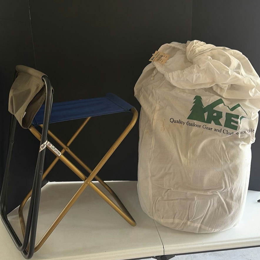 Lafuma Folding Camp Stool with REI Poly/Cotton Store Bag - image 1 of 5
