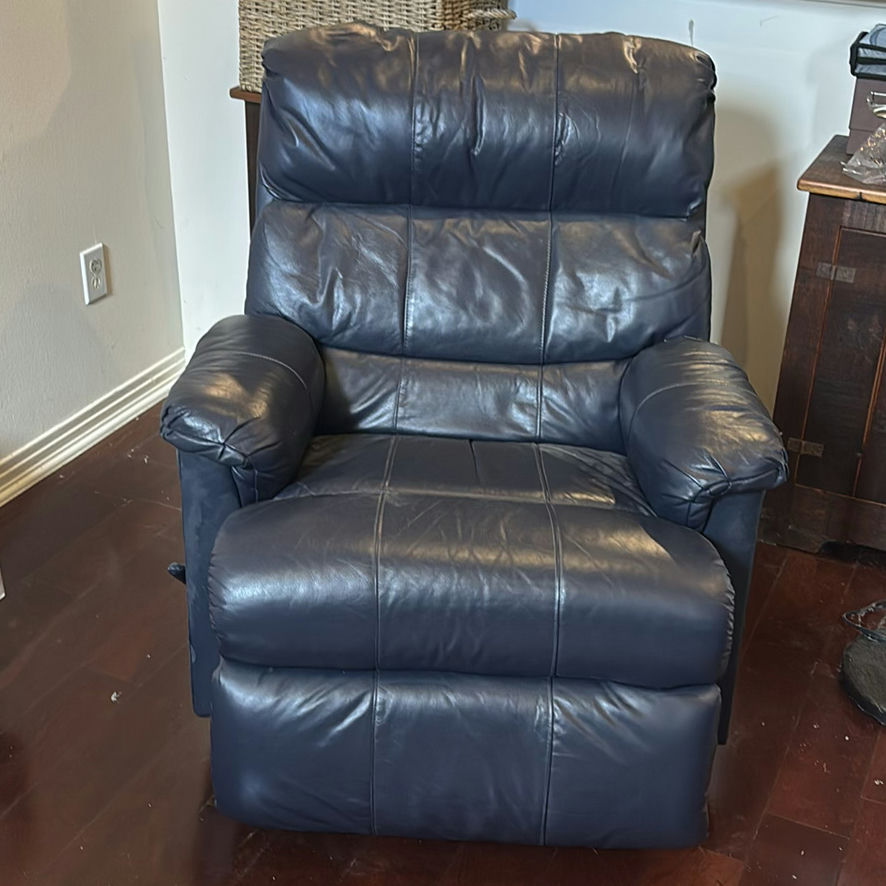 Three-Seat Leather Reclining Sofa - image 6 of 10