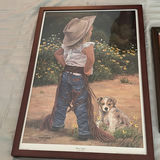 Three Framed Art Prints Including Landscape, Figurative, and Austin Map - thumbnail 3 of 5