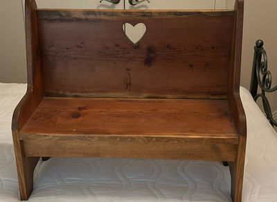 Wooden Bench with Heart Cutout Backrest - Image 1 of 10
