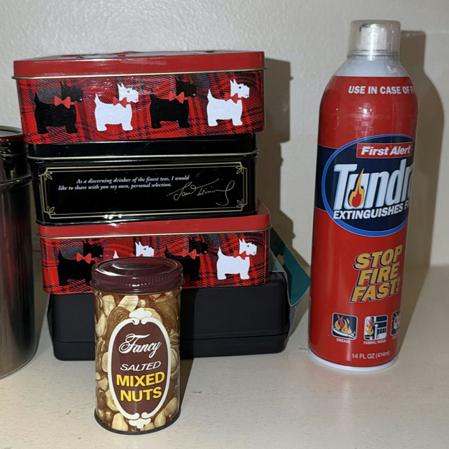 Assorted Kitchen Containers, Pyrex Serving Pitcher, and Fire Extinguisher Spray - image 3 of 7