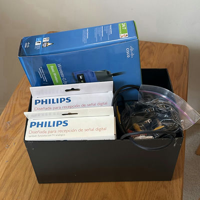 Philips digital reception boxes and Linksys router - Image 1 of 4