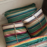 Striped floor cushions with packaged fleece blanket - thumbnail 3 of 5