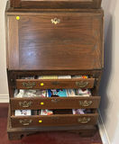 Wooden Secretary Desk with Glass-Front Upper Cabinet - thumbnail 4 of 4