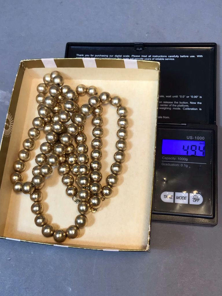 14K Double Strand Bead Necklace (49+dwt) - image 5 of 5