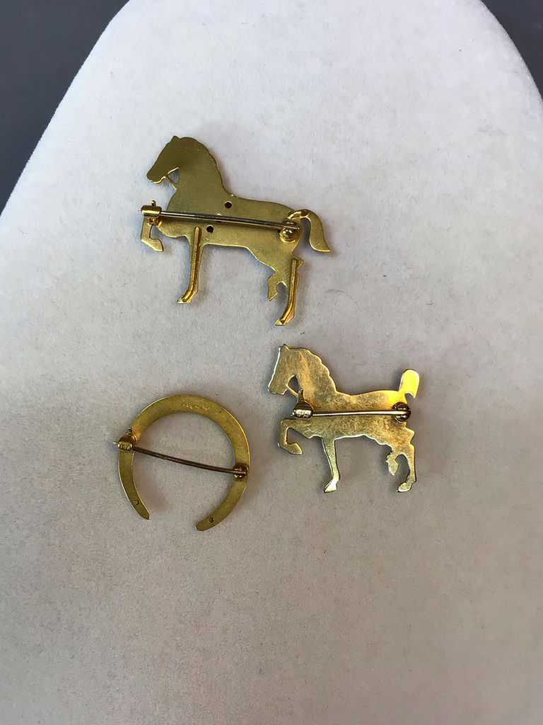 Antique 14K Yellow Gold Horse Pins (5+dwt) - image 2 of 10
