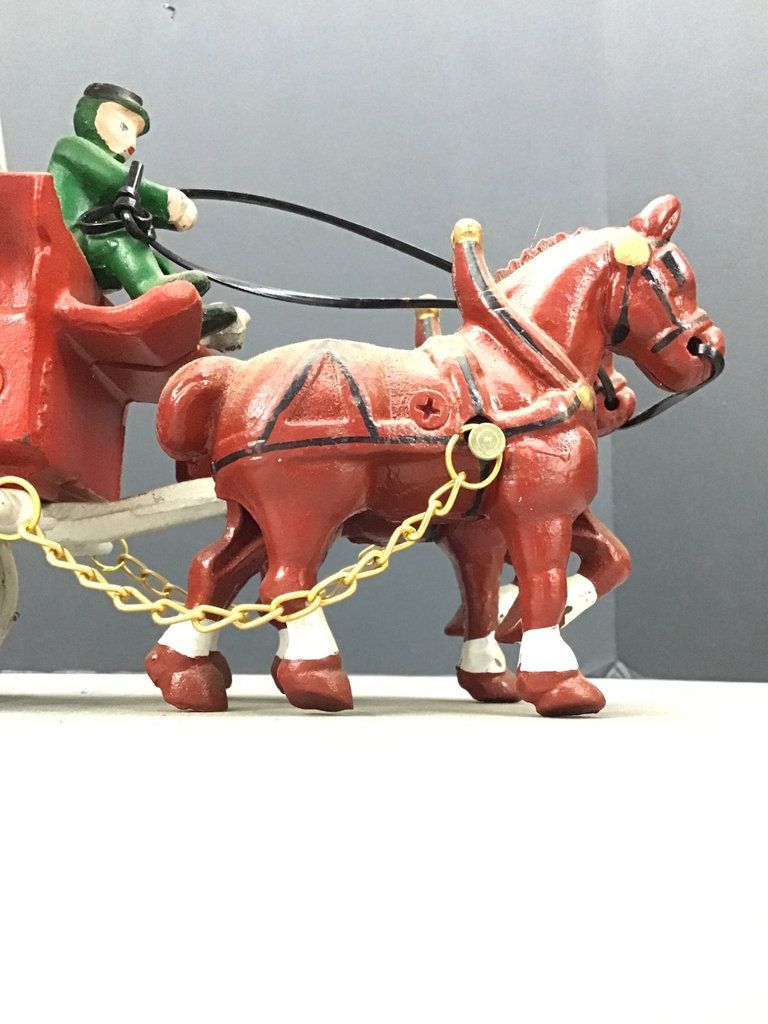 Vintage Castiron Toy Schulz’ Beer Wagon and Figurines - image 5 of 12
