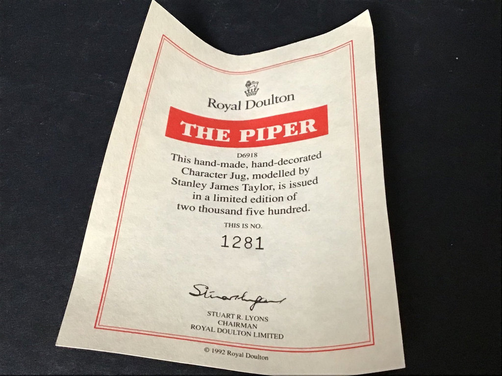 Royal Doulton Large Character Jug - The Piper - image 4 of 4