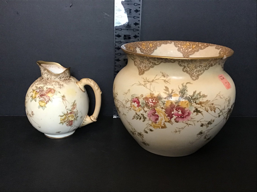 Burslem Royal Doulton Floral Vase and Pitcher - image 1 of 14