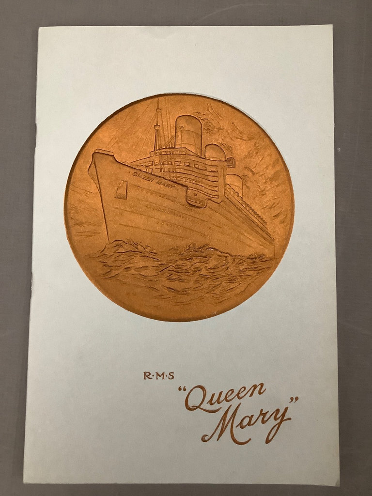 RMS Queen Mary Original Mounted Ship’s Clock and Brochures  - image 6 of 11