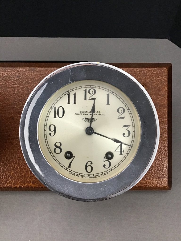 Mounted Maritime Barometer and Set Thomas Clock  - image 3 of 5
