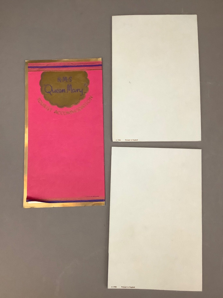 RMS Queen Mary Original Mounted Ship’s Clock and Brochures  - image 11 of 11