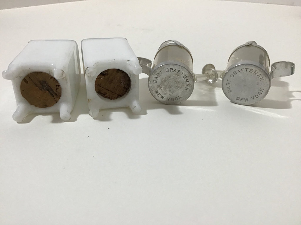 Milk Glass and Plastic Salt & Pepper Shakers - image 4 of 4