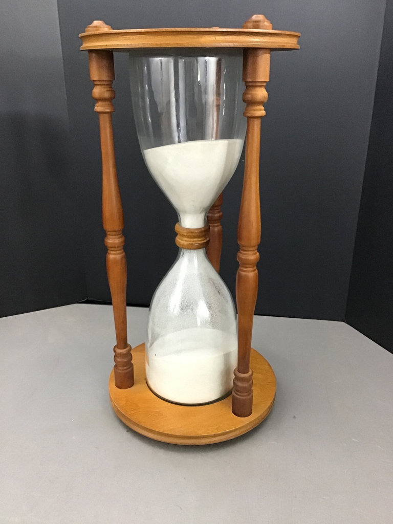 Large Glass and Wood Hour Glass - image 1 of 4