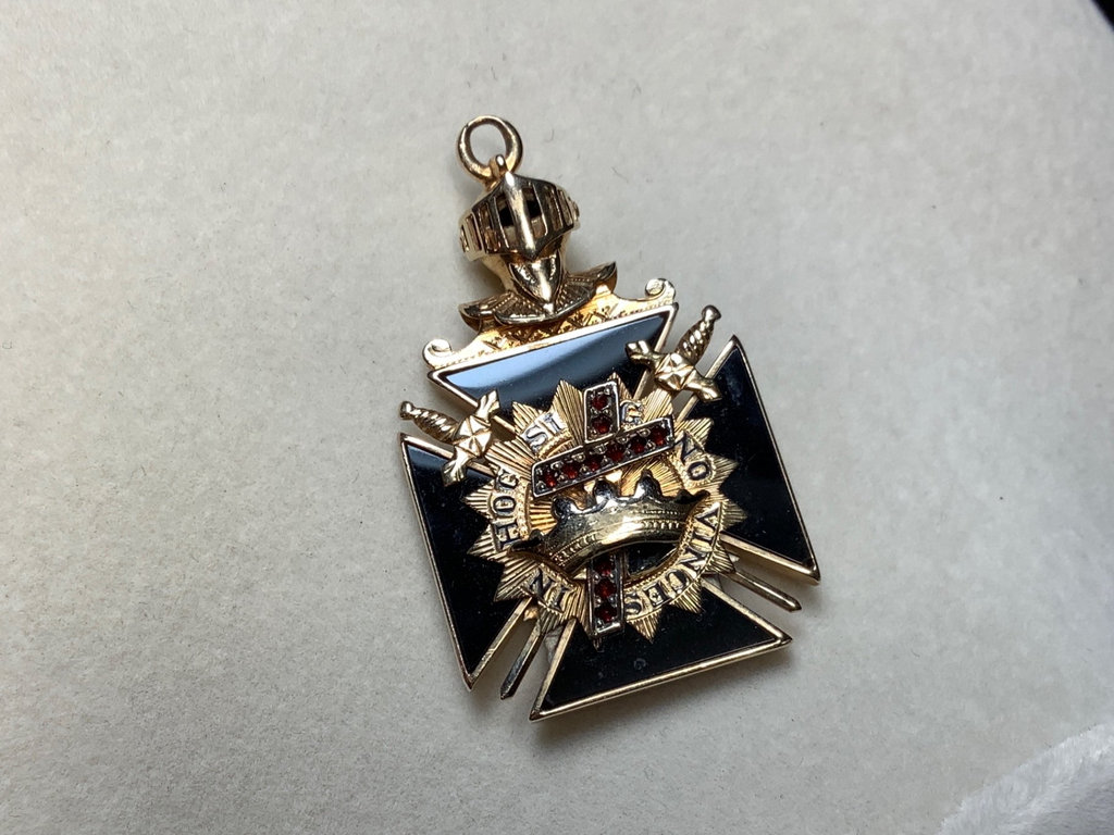Gold & Onyx Knights Templar Pendant - image 1 of 10