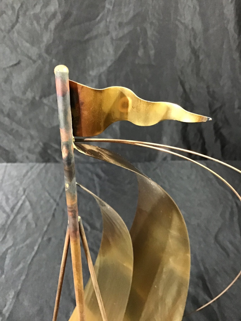 Brass and Marble Based DeMott Sailboat Sculpture  - image 6 of 6