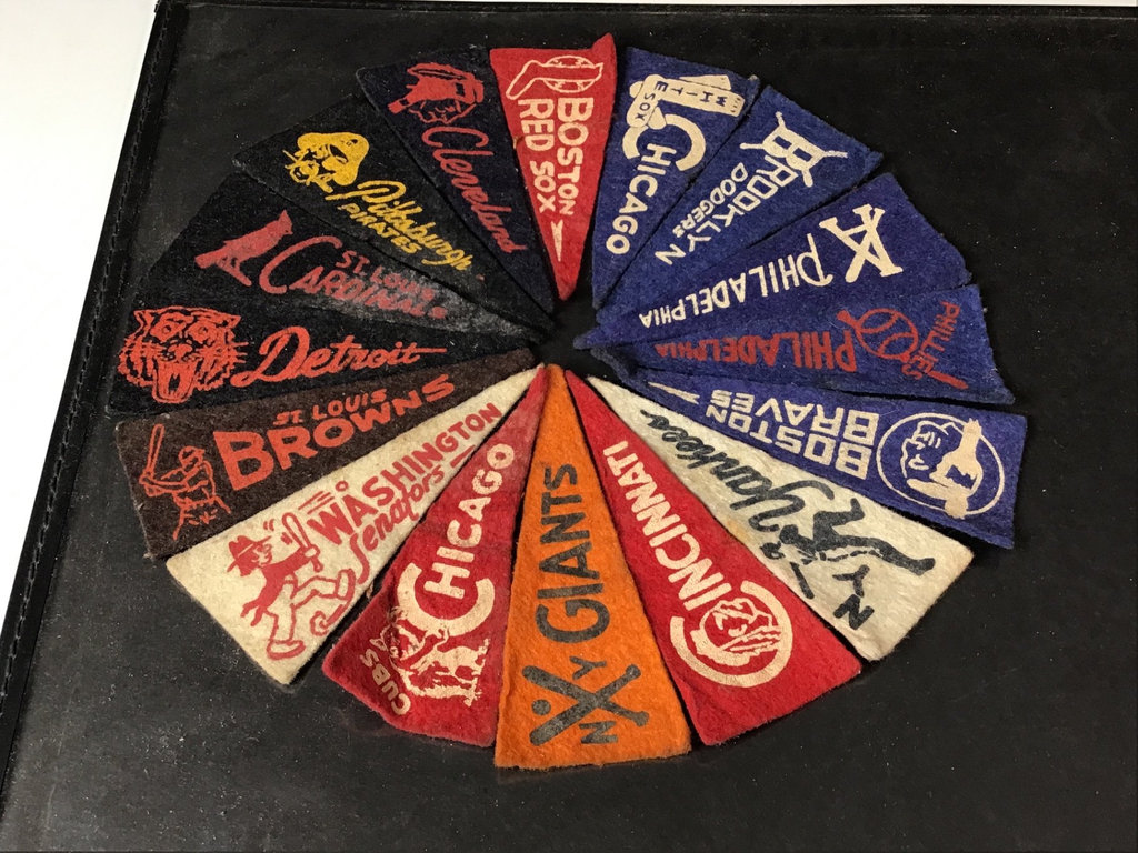 1950s Mini Felt Baseball / Football / Prison Pennants - image 4 of 8