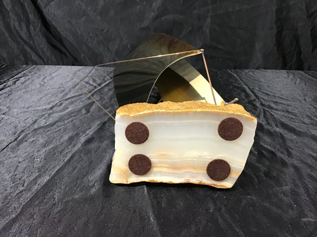 Brass and Marble Based DeMott Sailboat Sculpture  - image 4 of 6
