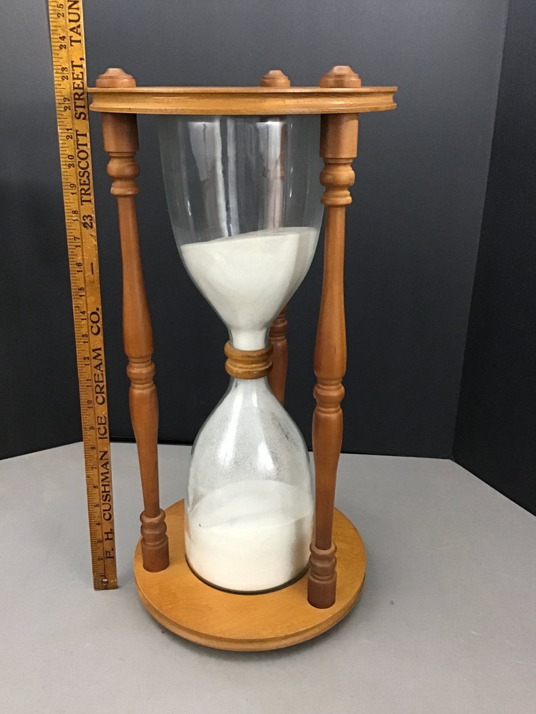 Large Glass and Wood Hour Glass - image 2 of 4