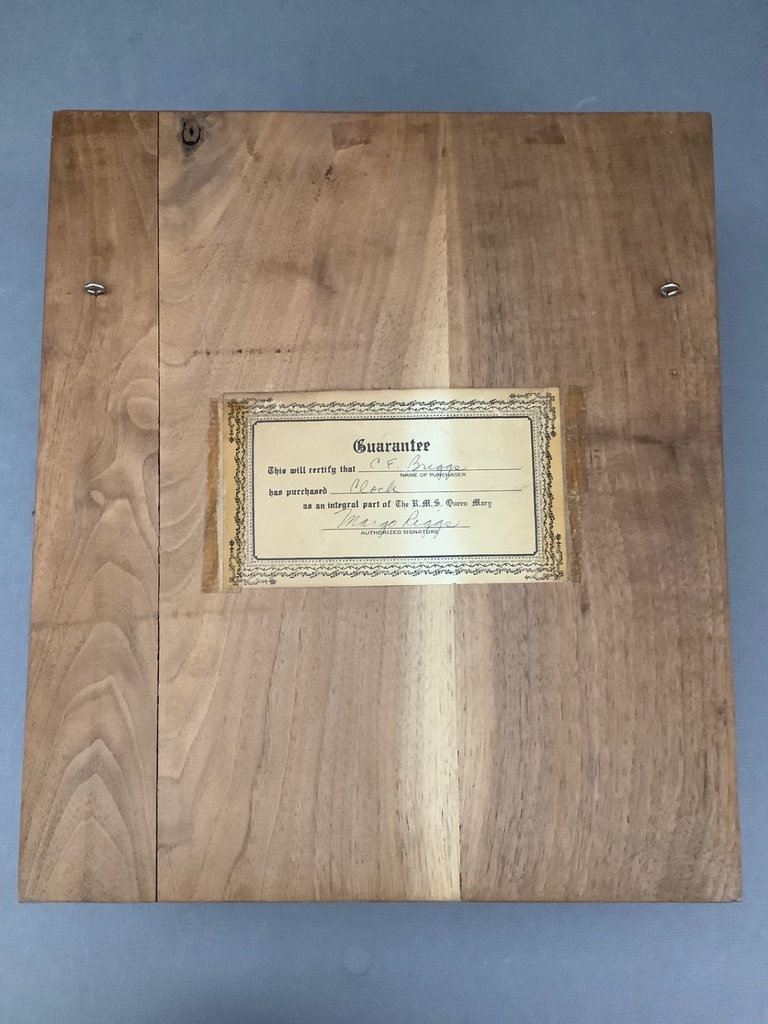 RMS Queen Mary Original Mounted Ship’s Clock and Brochures  - image 4 of 11