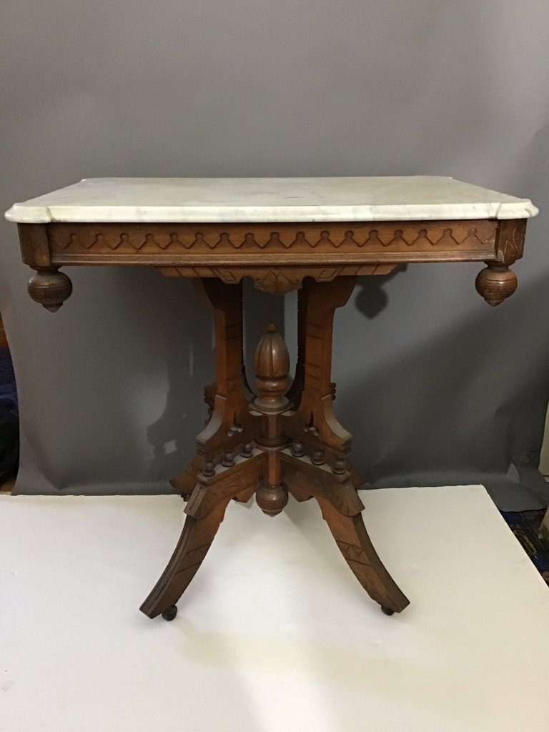 Antique Marble Top Occasional Table - image 1 of 8