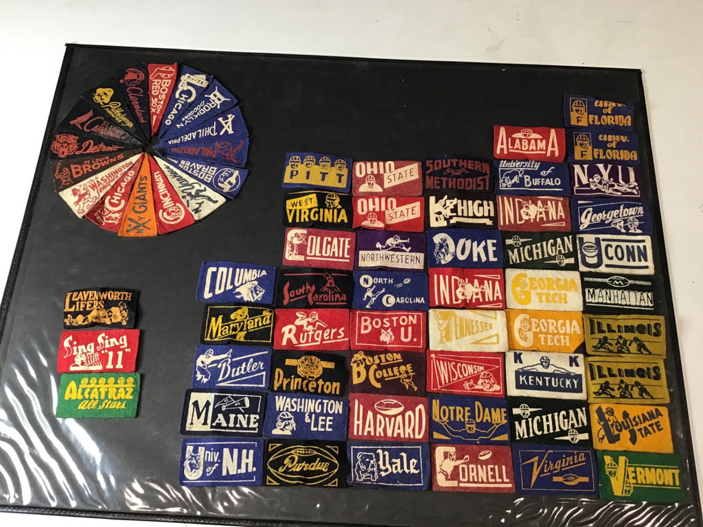 1950s Mini Felt Baseball / Football / Prison Pennants - image 3 of 8