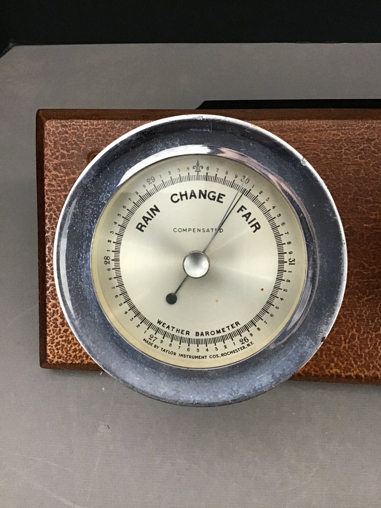 Mounted Maritime Barometer and Set Thomas Clock  - image 2 of 5