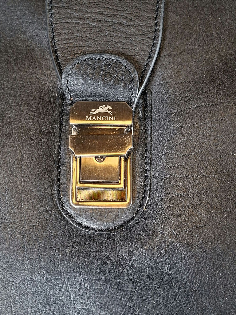 Mancini Black Leather Briefcase - image 2 of 6