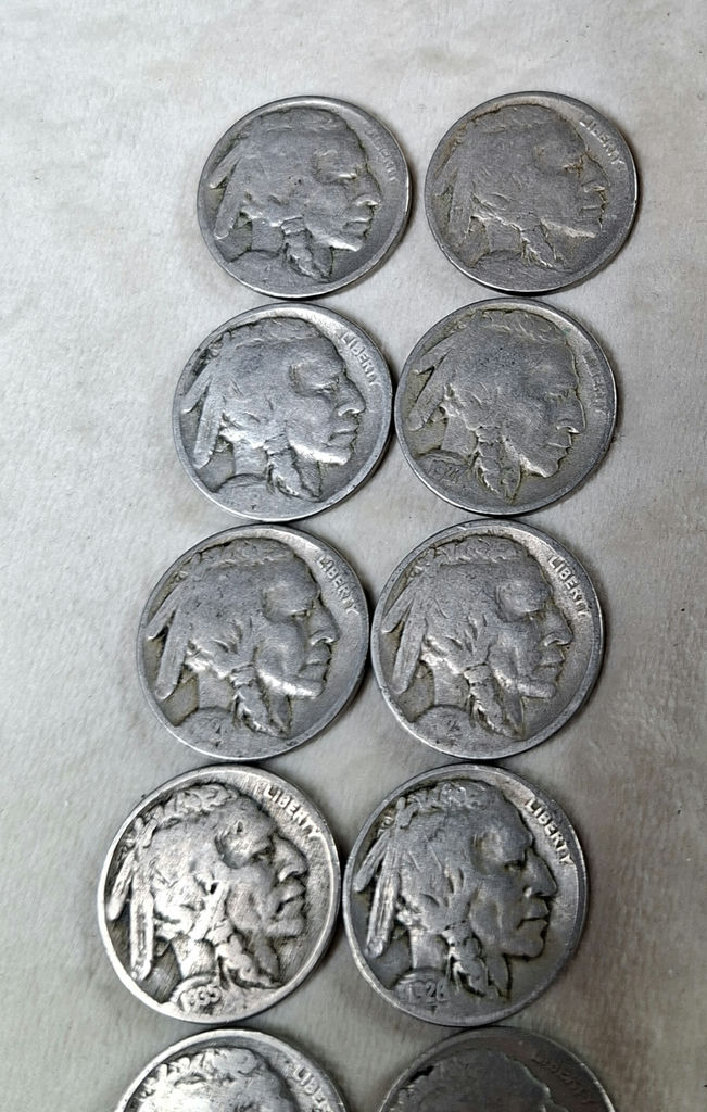 Ten Mixed US BUFFALO NICKELS - image 5 of 6