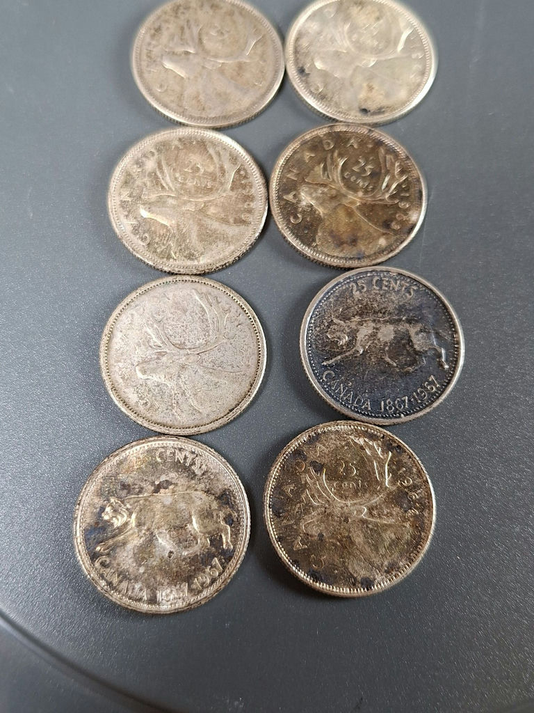 Collection of  Eight Canadian 25 Cent Coins, SILVER ($2 FACE VALUE) - image 3 of 7