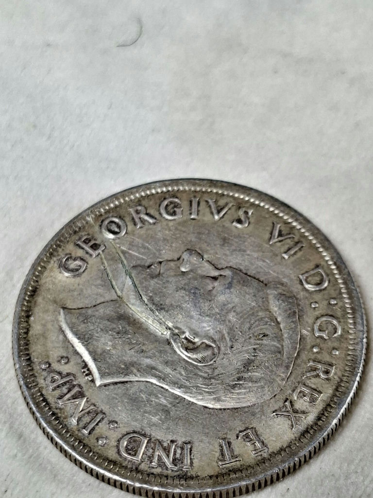 1939 CANADIAN SILVER DOLLAR, Scratches On Obverse - image 4 of 5