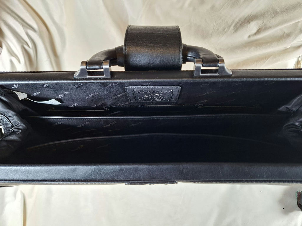 Mancini Black Leather Briefcase - image 4 of 6