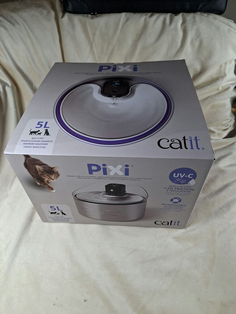Catit Pixi 5L Stainless Steel UV-C Cat Water Fountain - image 1 of 7