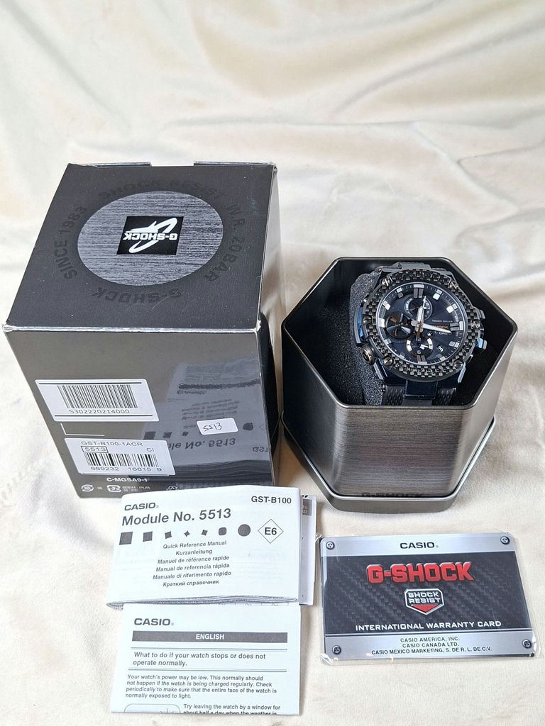 Casio G-Shock GST-B100-1ACR Wristwatch with Box and Manuals - image 1 of 10