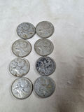 Eight CANADIAN SILVER QUARTERS from The 50s ($2 In Face Value) - thumbnail 3 of 6