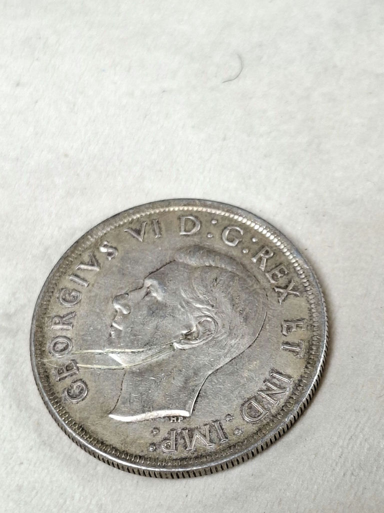 1939 CANADIAN SILVER DOLLAR, Scratches On Obverse - image 3 of 5