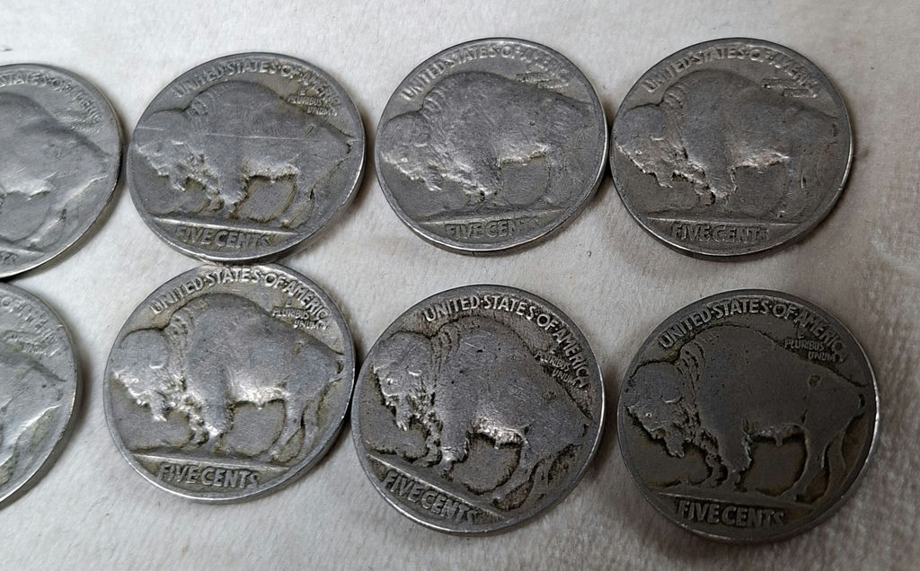 Ten Mixed US BUFFALO NICKELS - image 3 of 6