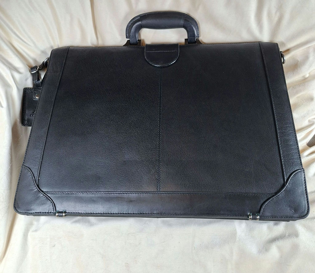 Mancini Black Leather Briefcase - image 3 of 6