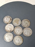 LOT OF EIGHT 1940s CANADIAN SILVER QUARTERS, 80% SILVER - thumbnail 4 of 4