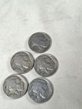 FIVE OLD USA BUFFALO NICKELS - thumbnail 2 of 2
