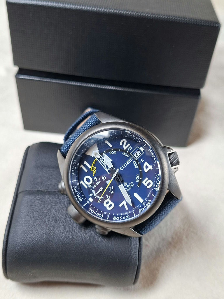 Citizen Promaster Altichron Eco-Drive Titanium Wristwatch BN4065-07L, Blue Dial, not Original Box - image 1 of 7